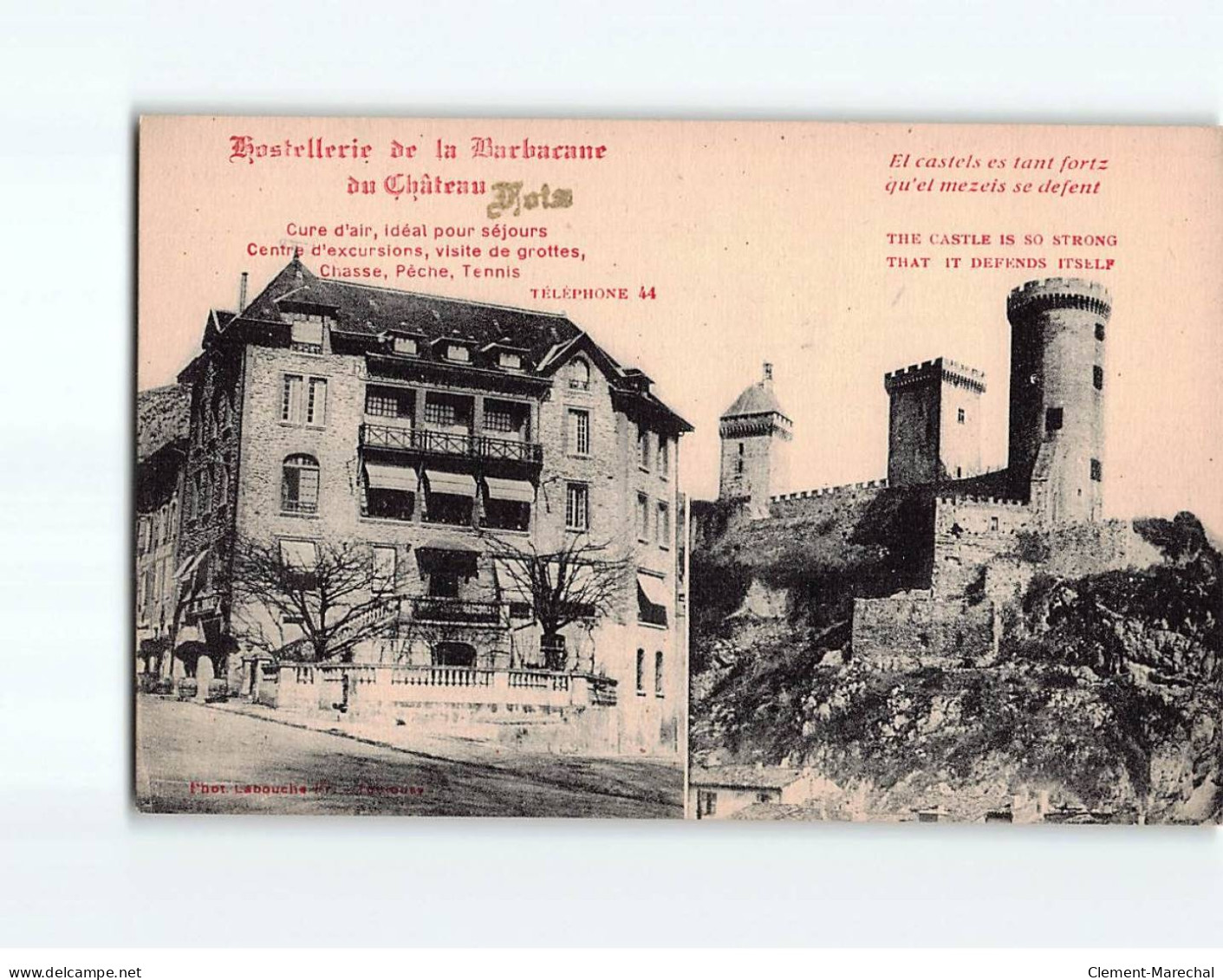FOIX : Hostellerie De La Barbacane Du Château - Très Bon état - Foix
