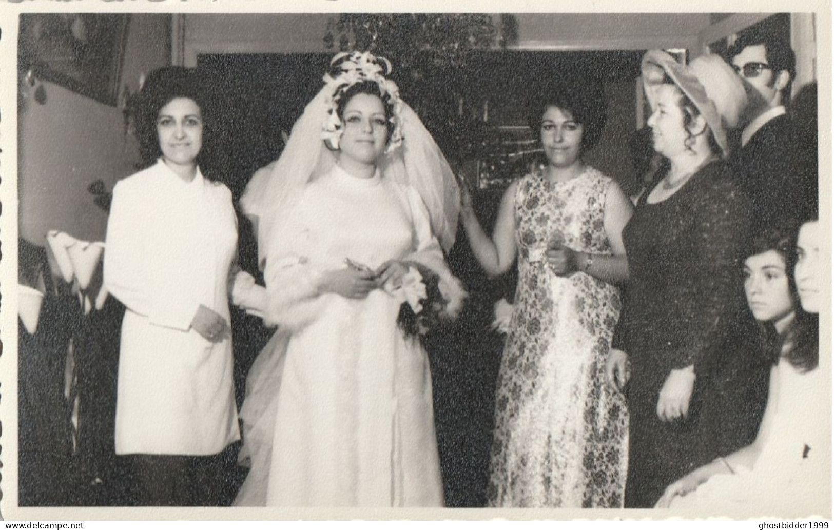 JEWISH JUDAICA TURQUIE ISRAEL ? FAMILY ARCHIVE SNAPSHOT PHOTO FEMME WEDDING  8.5X13.5 Cm. - Personnes Anonymes