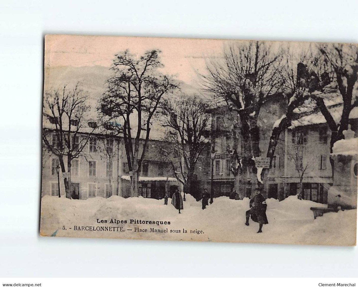 BARCELONNETTE : Place Manuel Sous La Neige - état - Barcelonnette