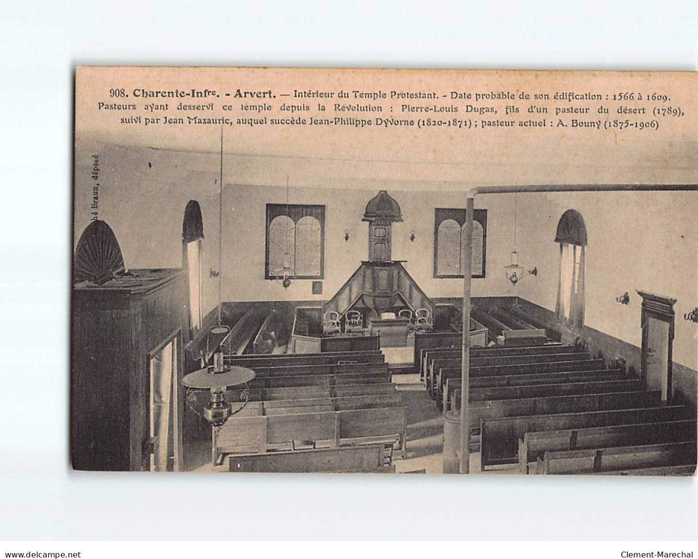 ARVERT : Intérieur Du Temple Protestant - Très Bon état - Sonstige & Ohne Zuordnung