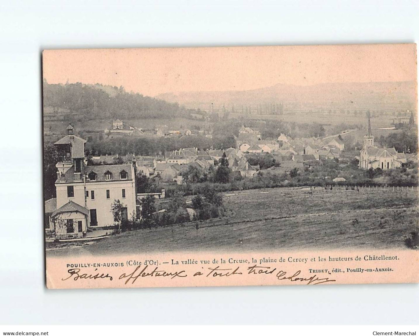 POUILLY EN AUXOIS : La Vallée Vue De La Creuse, La Plaine De Cercey Et Les Hauteurs De Châtellenot - état - Andere & Zonder Classificatie