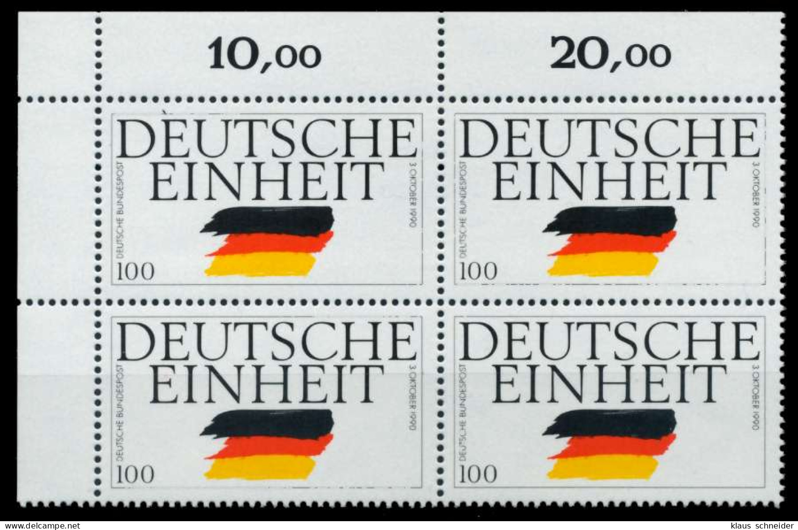BRD 1990 Nr 1478 Postfrisch VIERERBLOCK ECKE-OLI X76CD1A - Unused Stamps