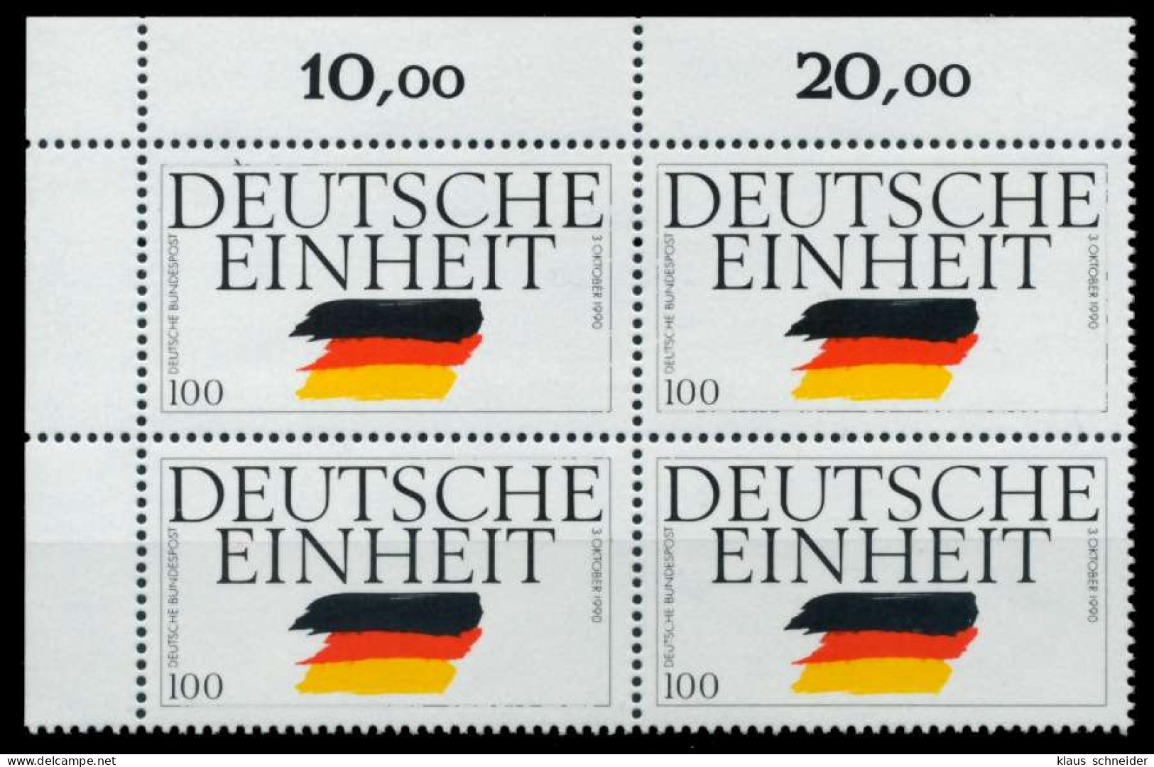 BRD 1990 Nr 1478 Postfrisch VIERERBLOCK ECKE-OLI X76CD1A - Ongebruikt