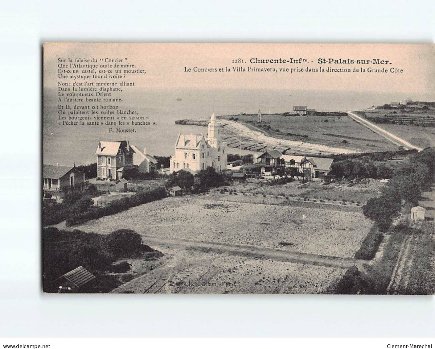 SAINT PALAIS : Le Conciers Et La Villa Primavera, Vue Prise Dans La Direction De La Grande Côte - Très Bon état - Saint-Palais-sur-Mer