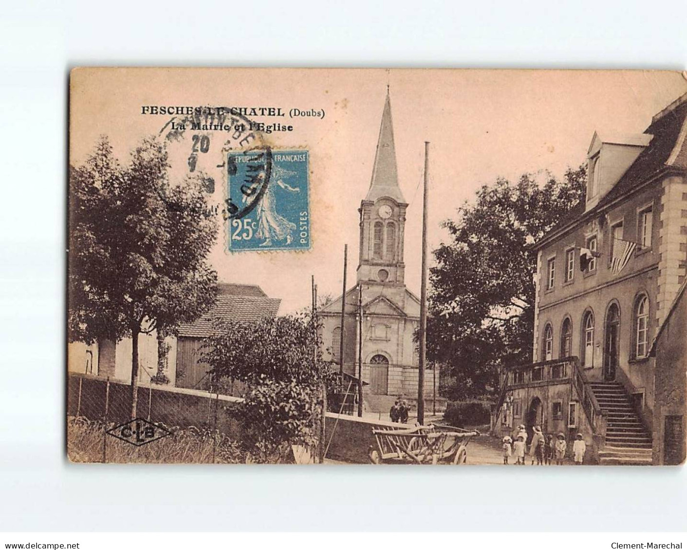 FESCHES LE CHATEL : La Mairie Et L'Eglise - état - Other & Unclassified