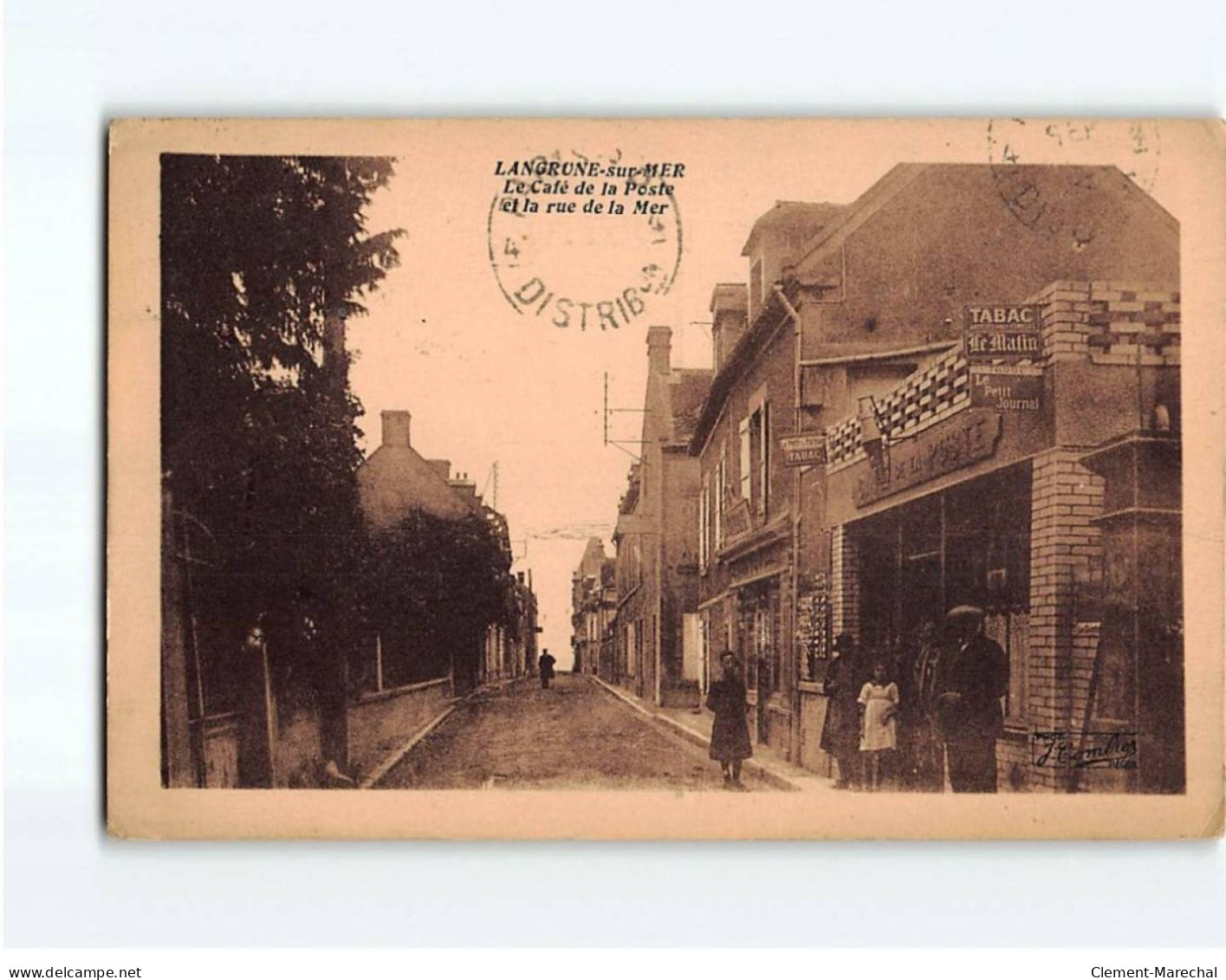 LANGRUNE : Le Café De La Poste Et La Rue De La Mer - Très Bon état - Sonstige & Ohne Zuordnung