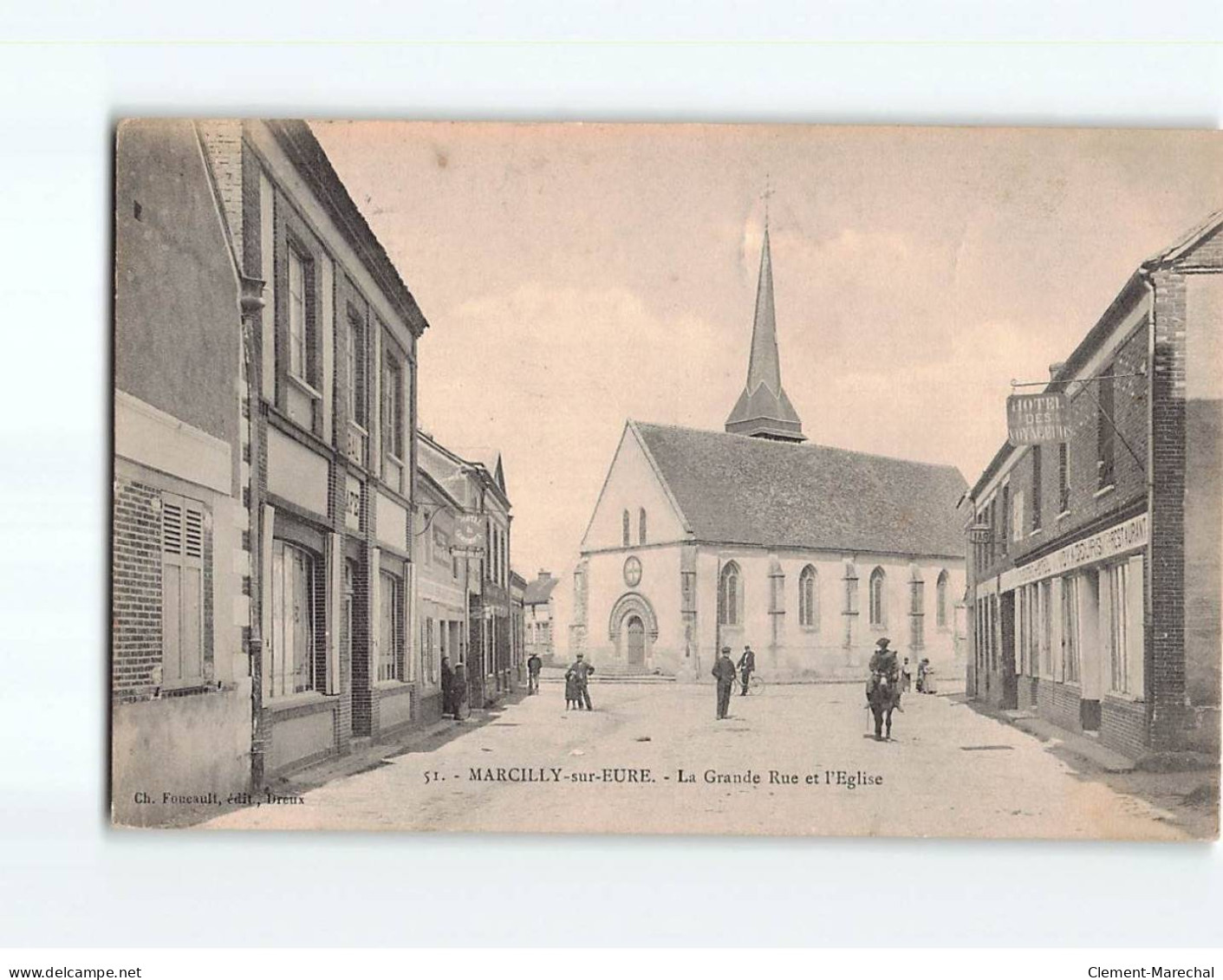 MARCILLY SUR EURE : La Grande Rue Et L'Eglise - Très Bon état - Marcilly-sur-Eure