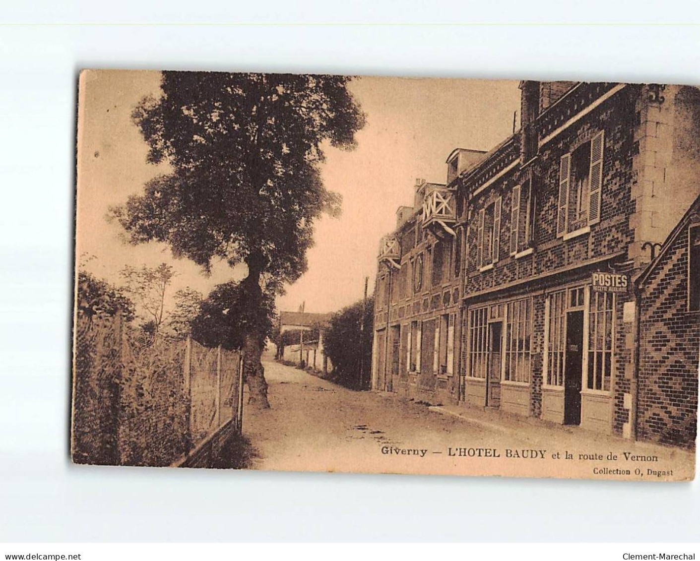 GIVERNY : L'Hôtel Baudy Et La Route De Vernon - état - Other & Unclassified