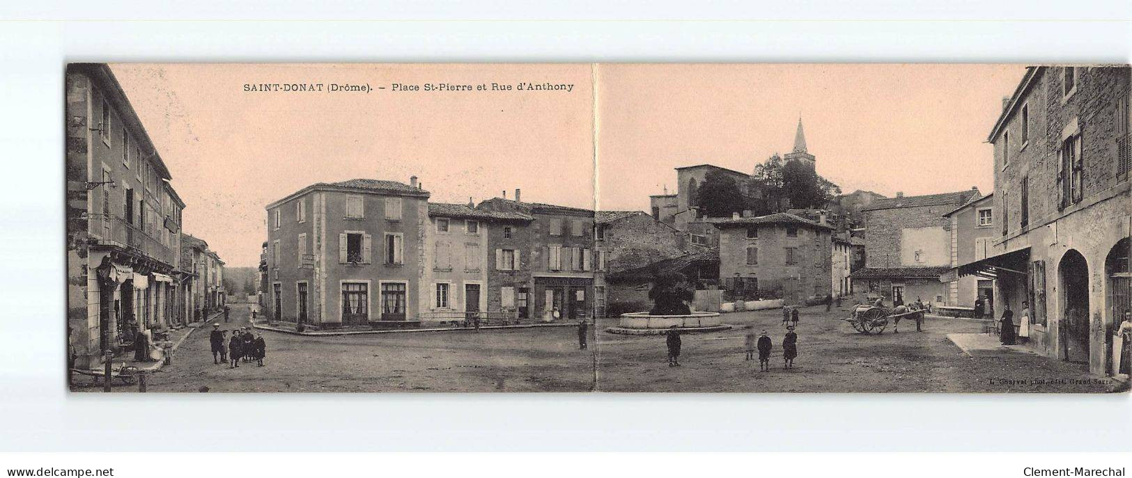 SAINT DONAT : Place Saint-Pierre Et Rue D'Anthony, Carte Paysage - état - Other & Unclassified