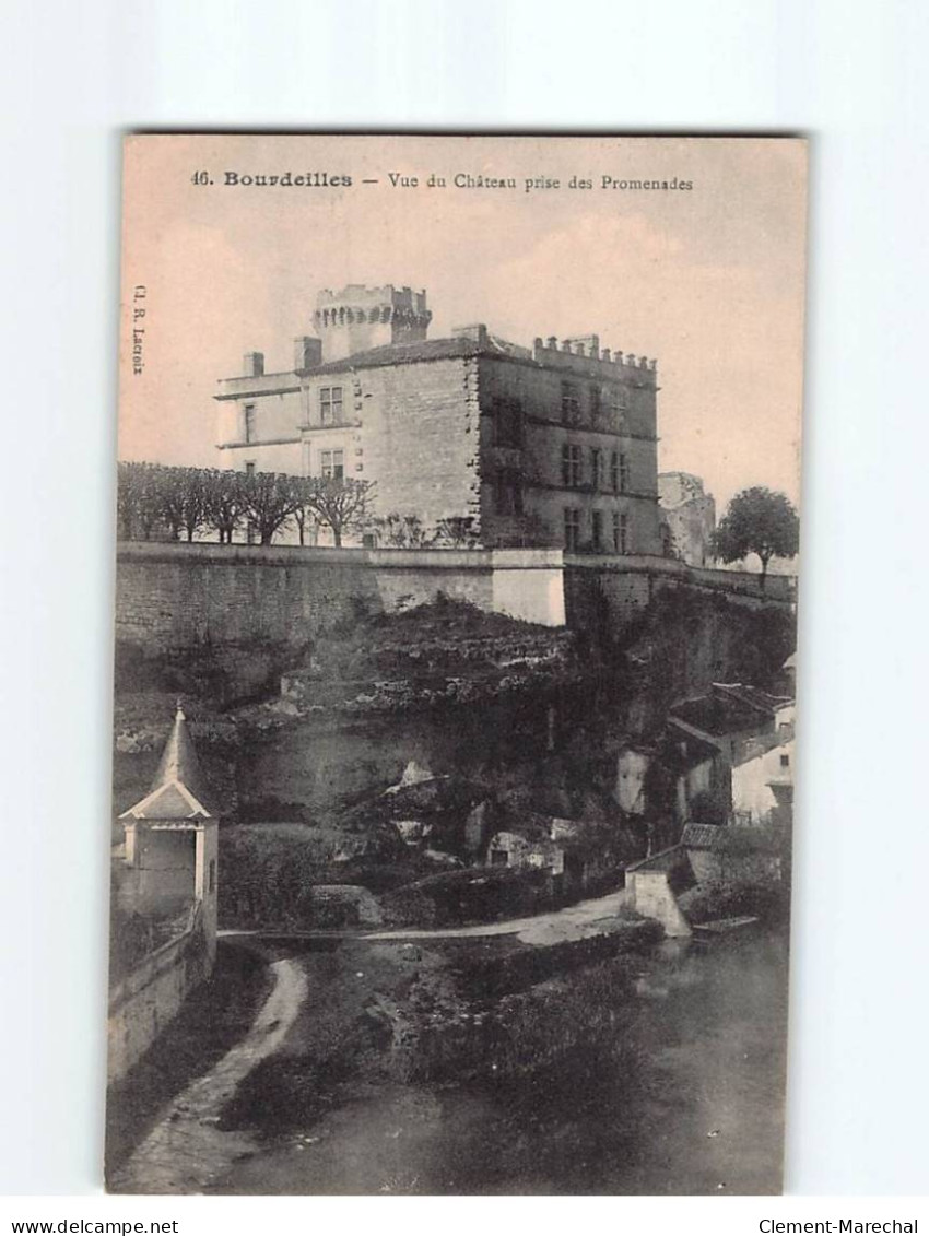 BOURDEILLES : Vue Du Château Prise Des Promenades - Très Bon état - Autres & Non Classés