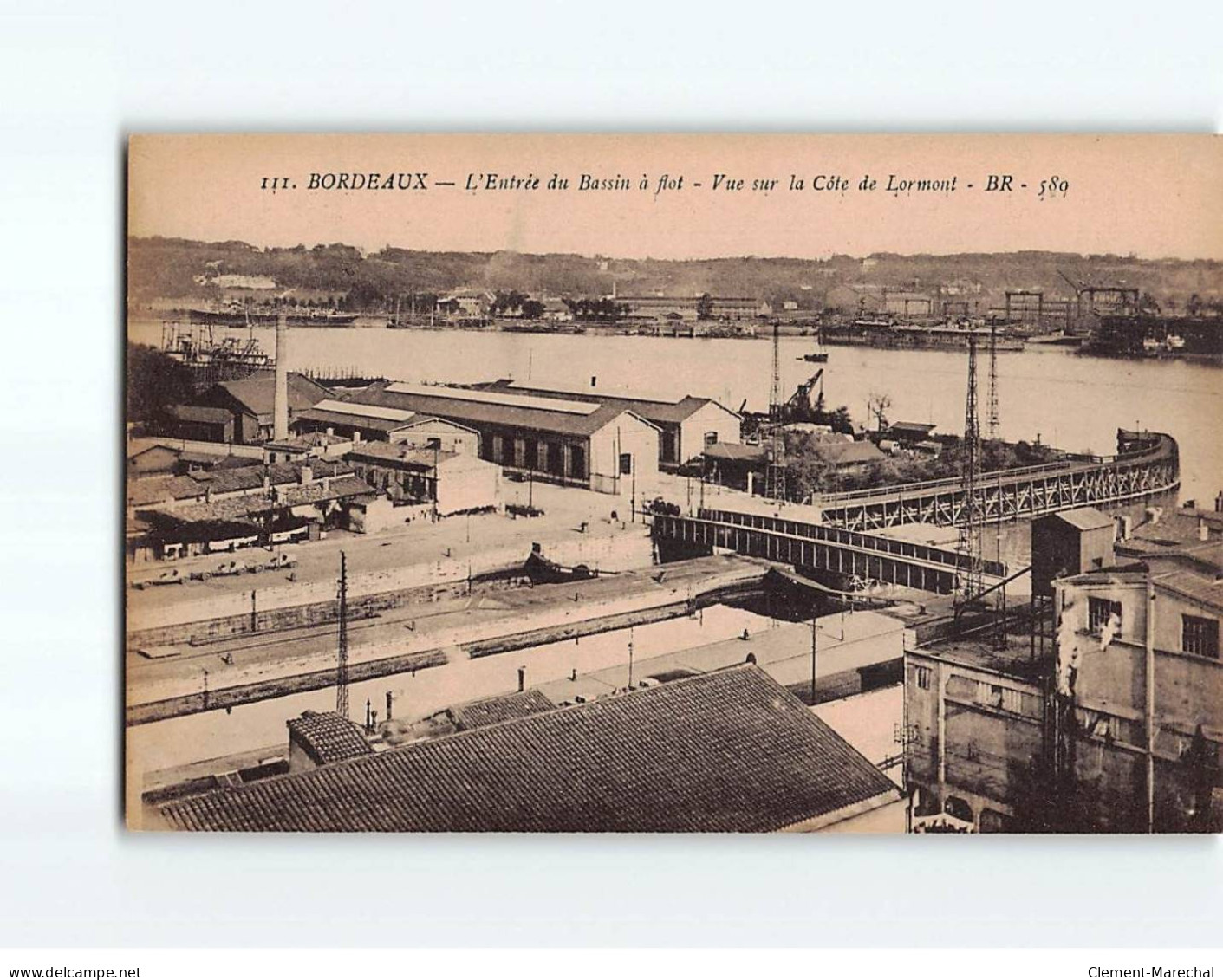 BORDEAUX : L'entrée Du Bassin à Flot, Vue Sur La Côte De Lormont - Très Bon état - Bordeaux