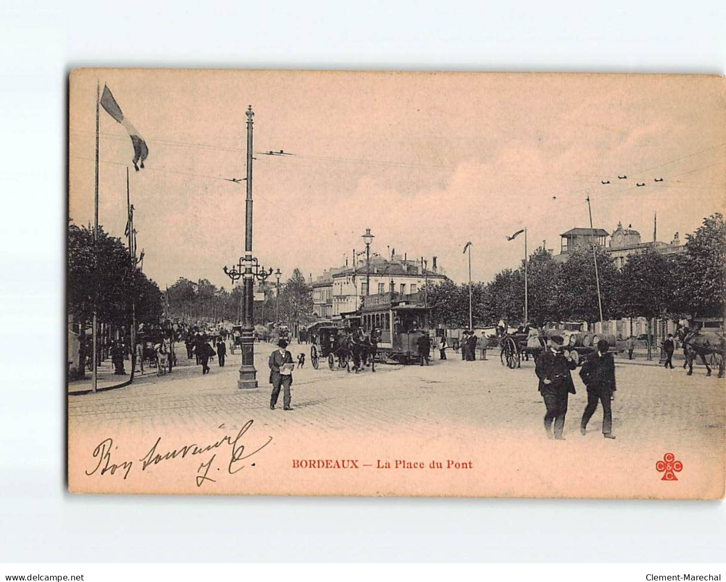 BORDEAUX : La Place Du Pont - état - Bordeaux