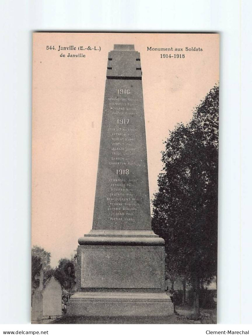 JANVILLE : Monument Aux Soldats - Très Bon état - Andere & Zonder Classificatie