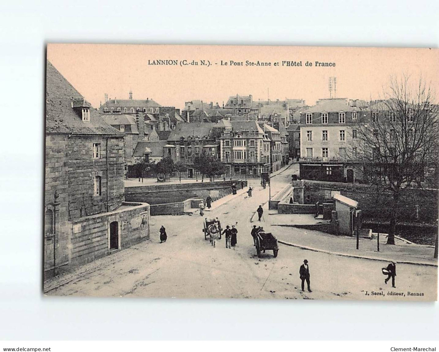LANNION : Le Pont Sainte-Anne Et L'Hôtel De France - Très Bon état - Lannion