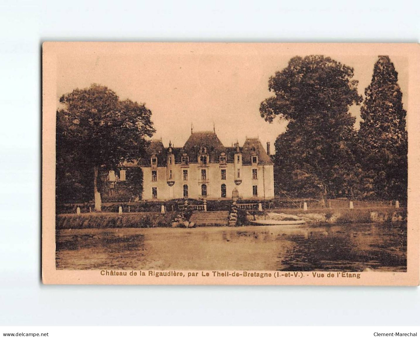 LE THEIL EN BRETAGNE : Château De La Rigaudière, Vue De L'Etang - Très Bon état - Autres & Non Classés