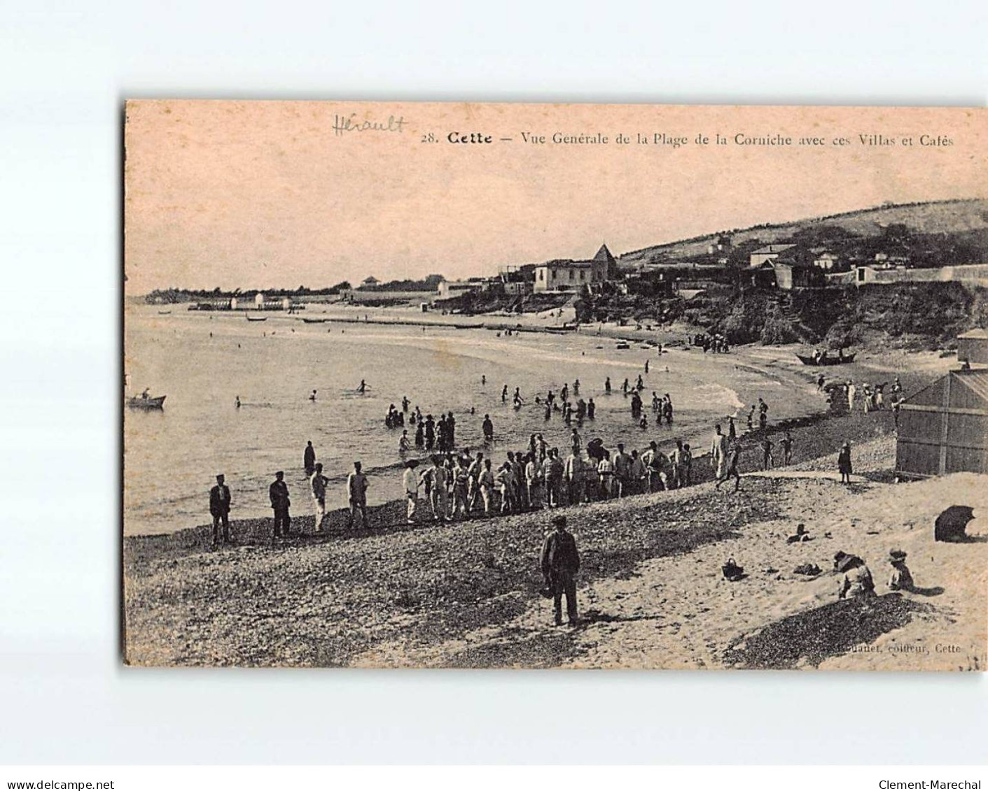 CETTE : Vue Générale De La Plage De La Corniche Avec Ces Villas Et Cafés - état - Sete (Cette)