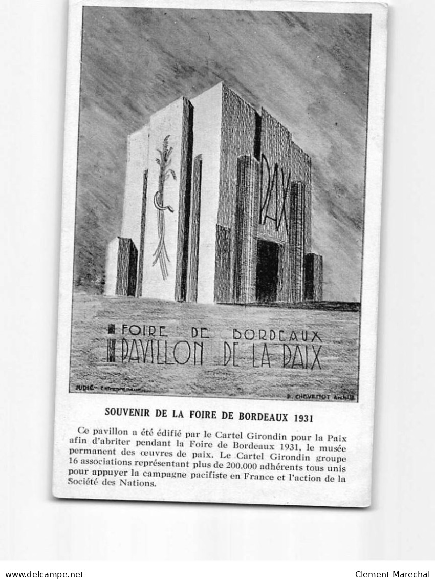 BORDEAUX : Souvenir De La Foire De 1931 - Très Bon état - Bordeaux