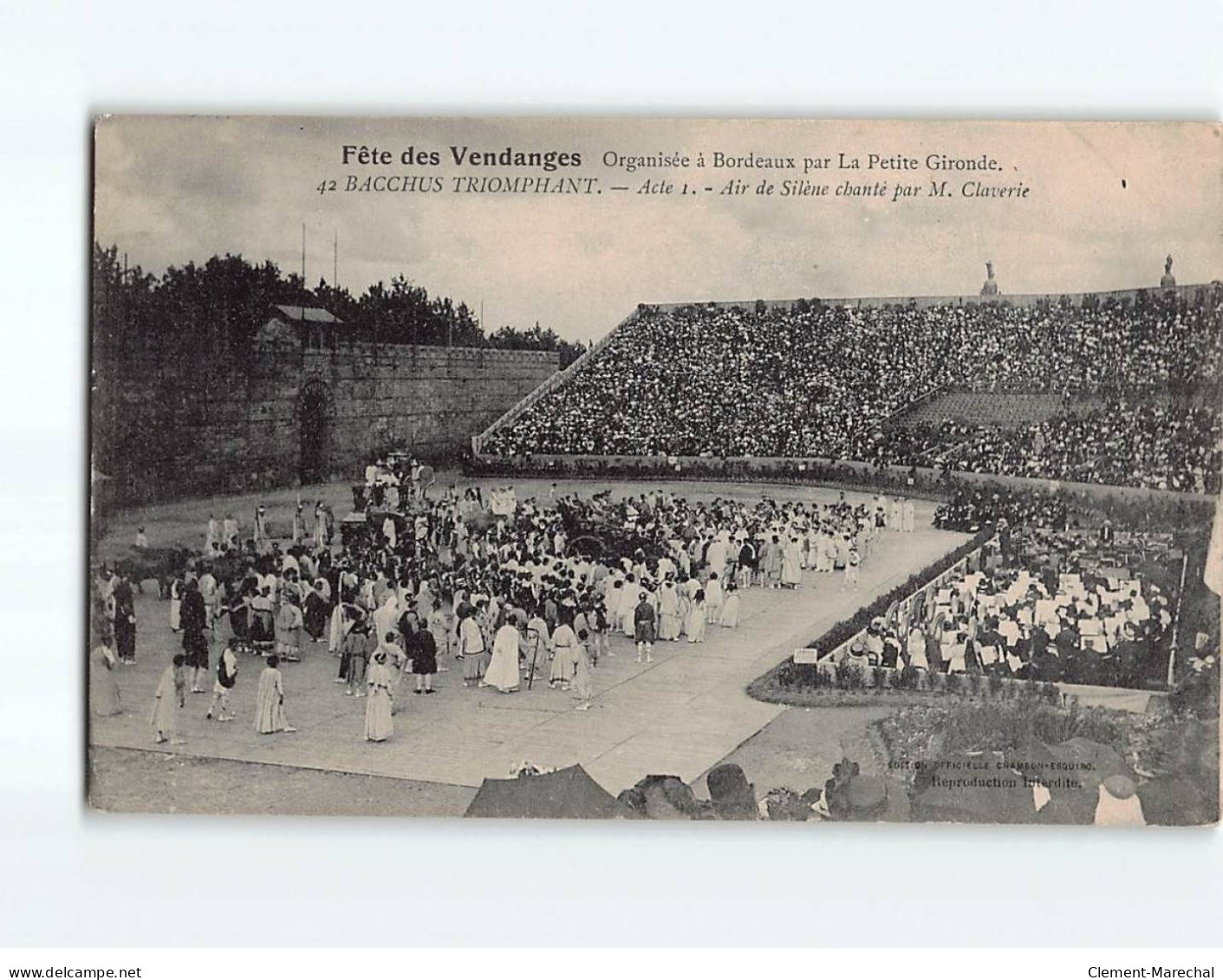 BORDEAUX : Fêtes Des Vendanges, Bacchus Triomphant, Air De Silène - Très Bon état - Bordeaux