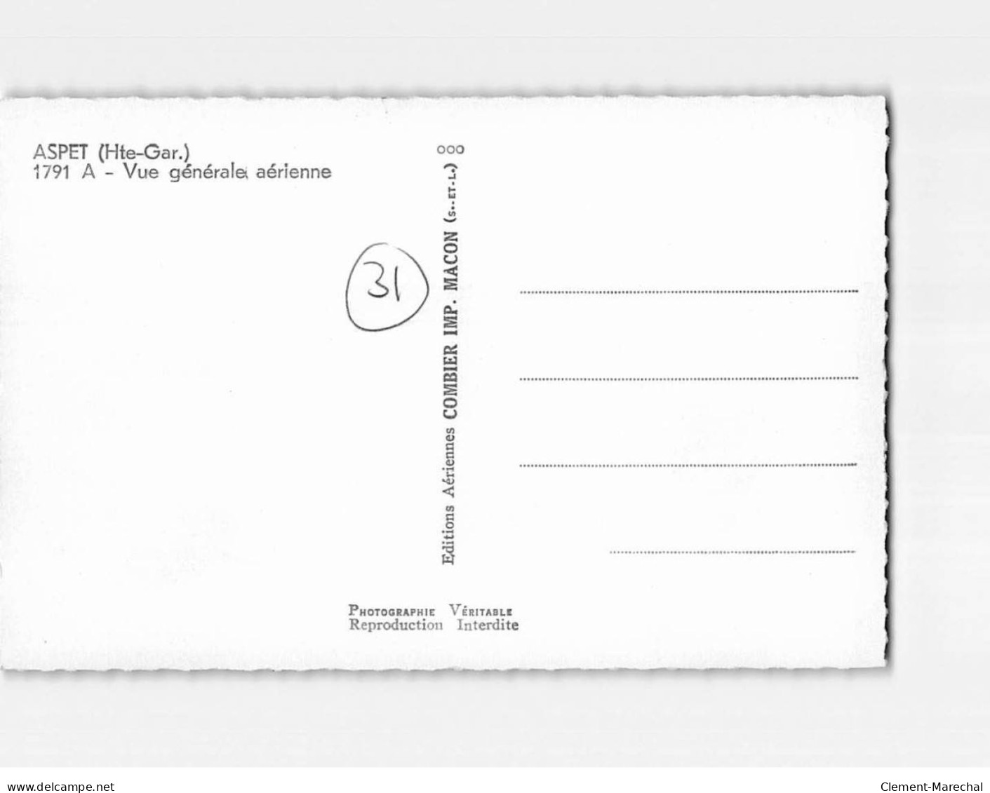 ASPET : Vue Générale Aérienne - Très Bon état - Andere & Zonder Classificatie