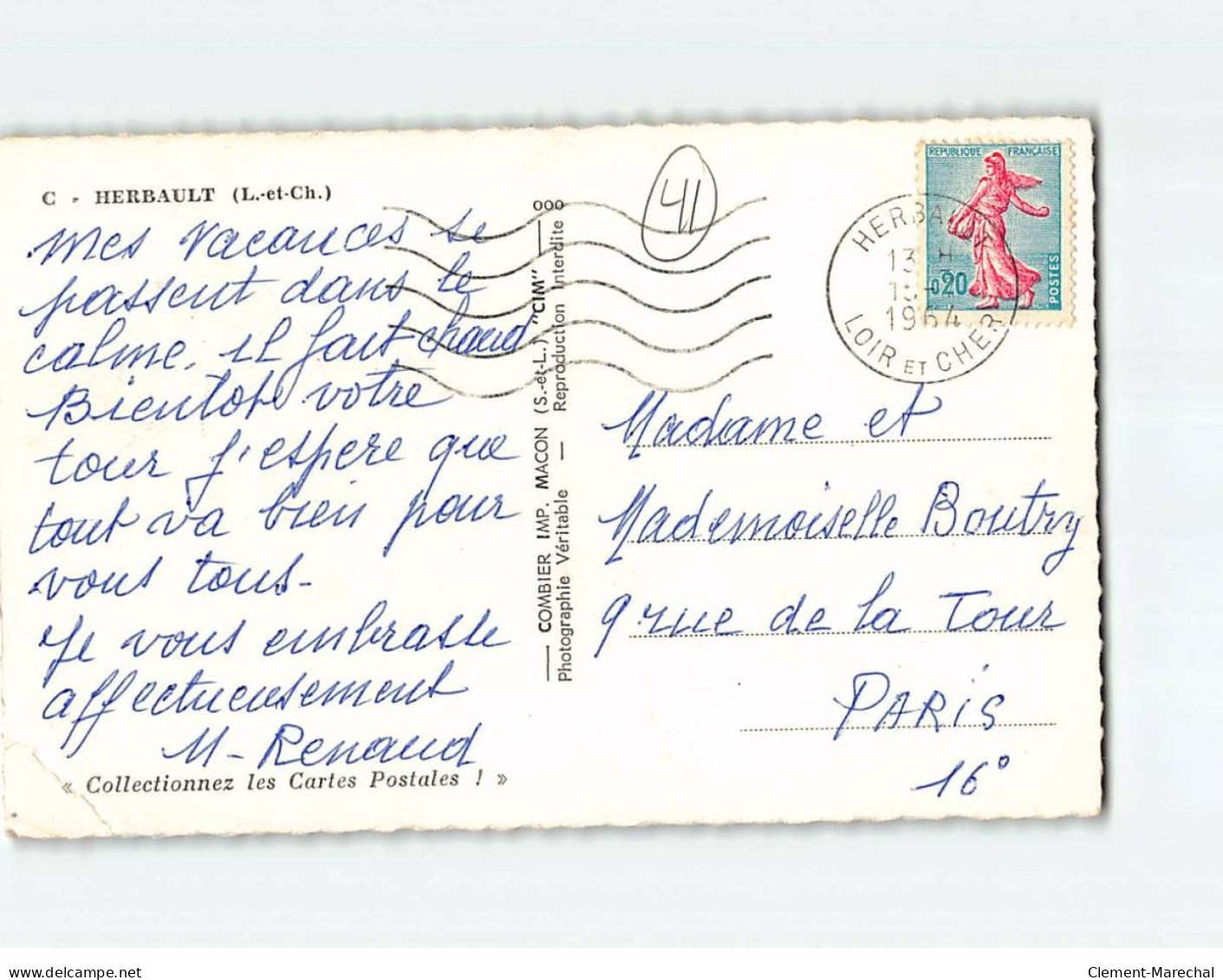 HERBAULT : Carte Souvenir - état - Herbault