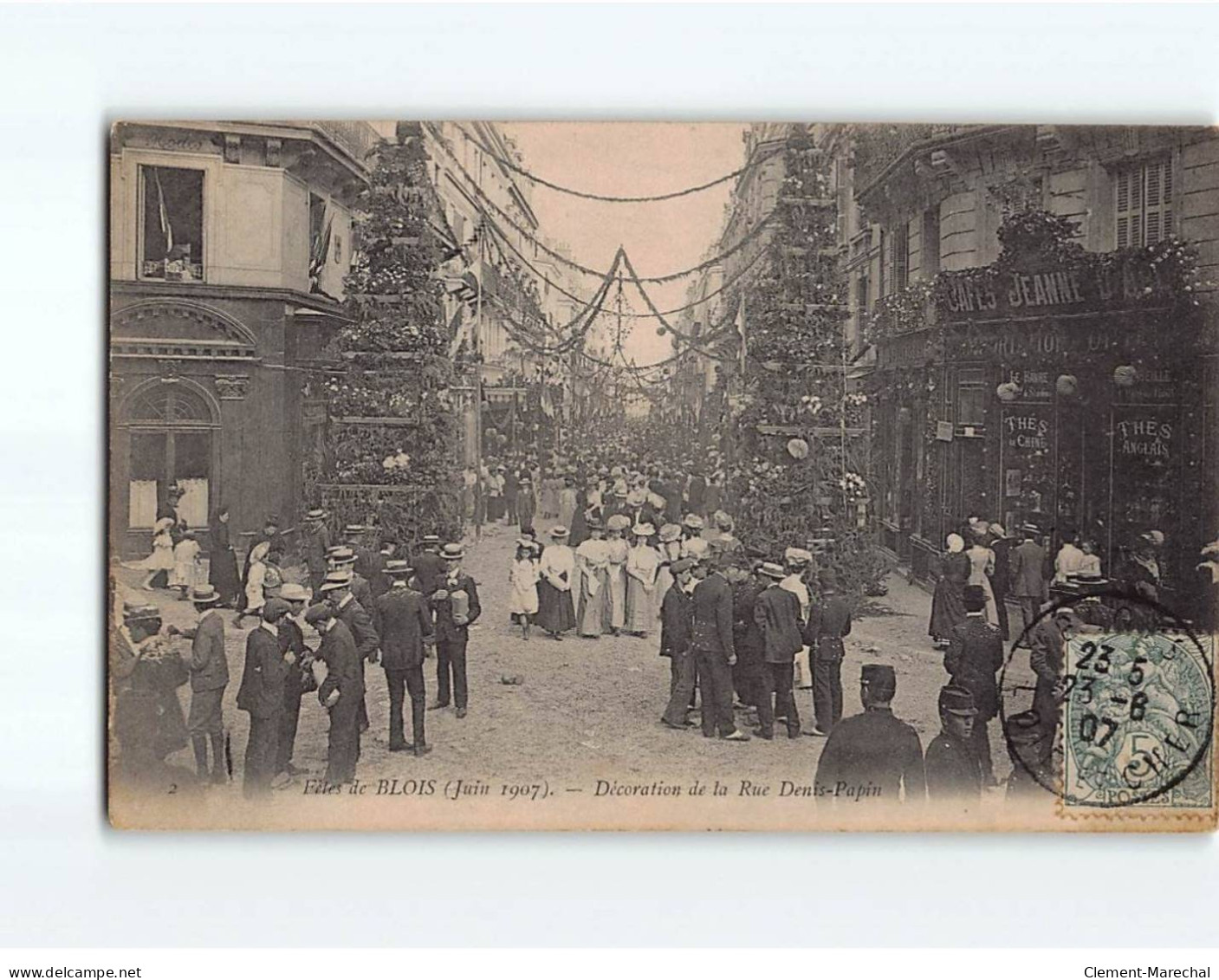 BLOIS : Les Fêtes De 1907, Décoration De La Rue Denis-Papin - Très Bon état - Blois