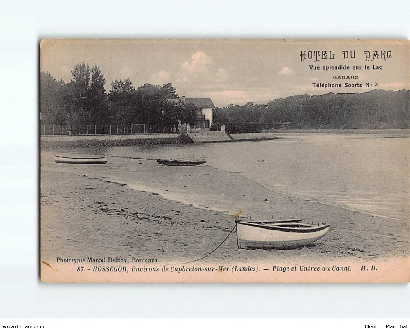 HOSSEGOR : Hôtel Du Parc, Vue Splendide Du Lac, Plage Et Entrée Du Canal - Très Bon état - Hossegor