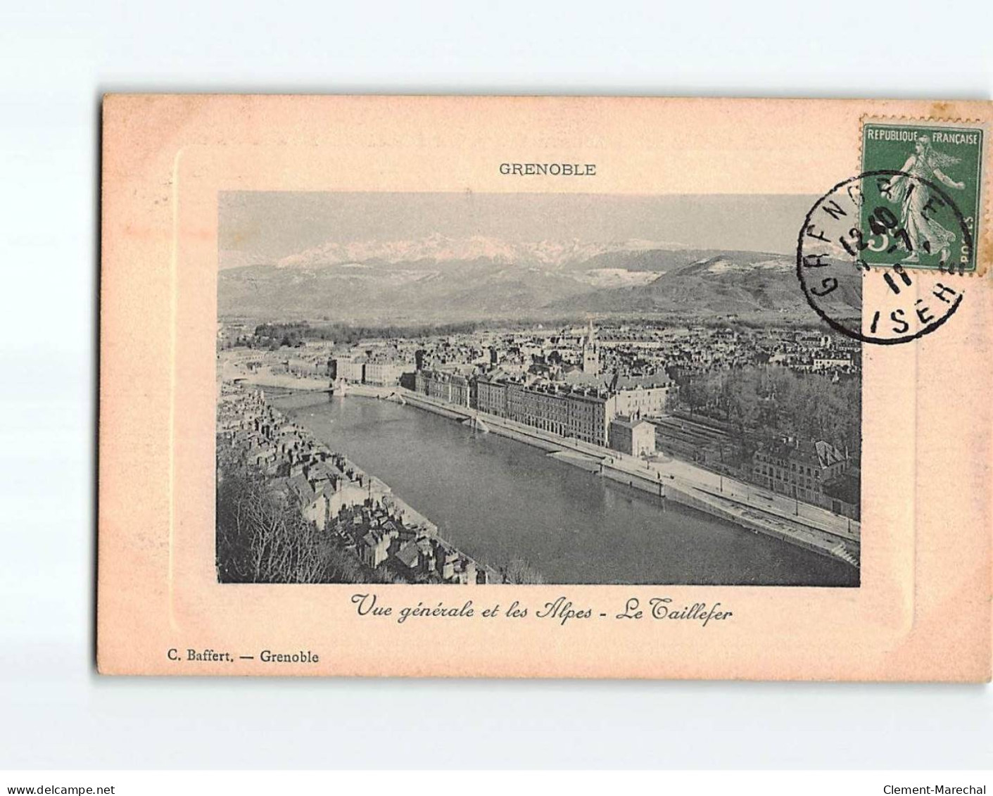 GRENOBLE : Vue Générale Et Les Alpes, Le Taillefer - Très Bon état - Grenoble