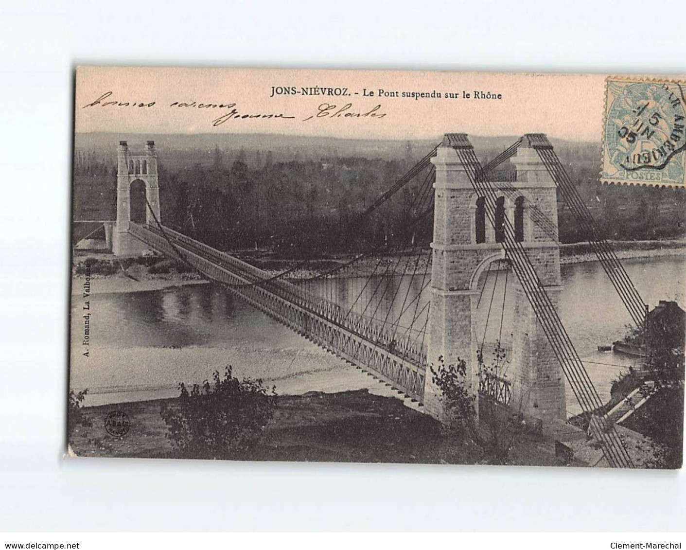 JONS NIEVROZ : Le Pont Suspendu Sur Le Rhône - Très Bon état - Autres & Non Classés