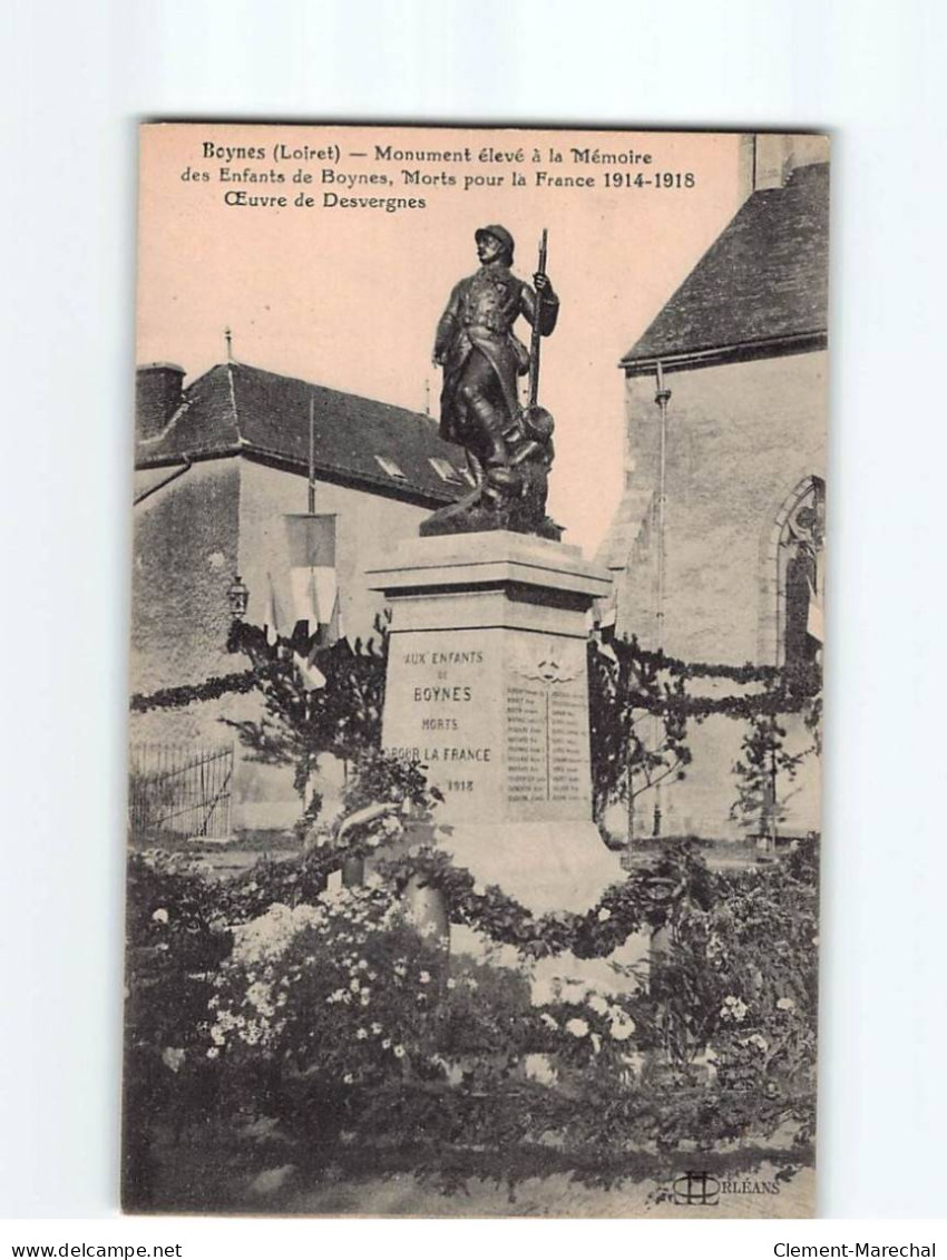 BOYNES : Monument élevé à La Mémoire Des Enfants De Boynes, Morts Pendant 1914-18 - Très Bon état - Other & Unclassified