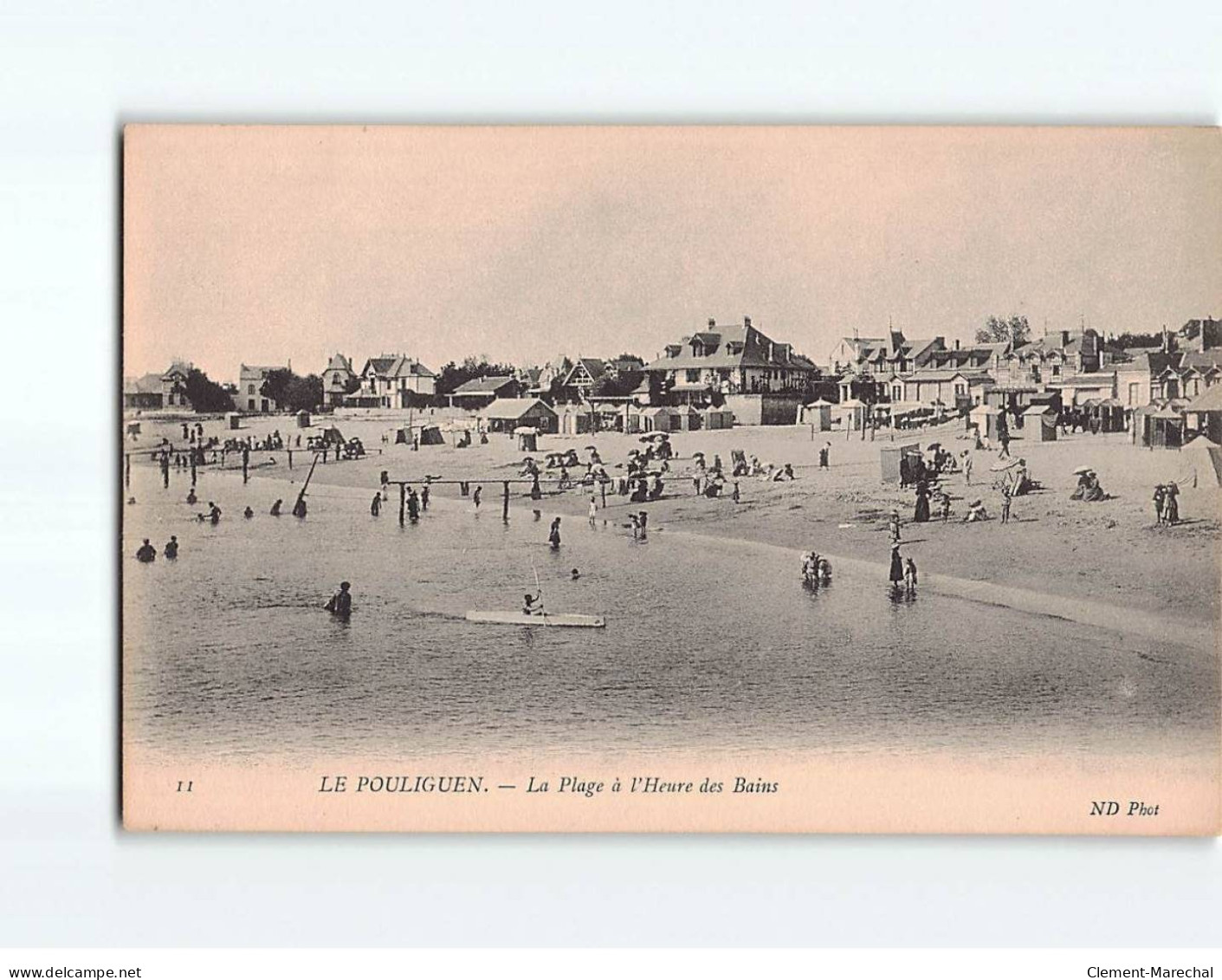 LE POULIGUEN : La Plage à L'heure Des Bains - Très Bon état - Le Pouliguen