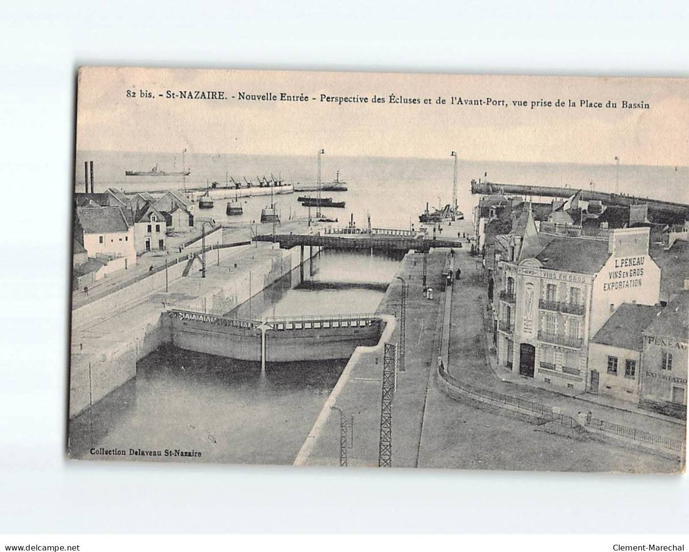 SAINT NAZAIRE : Nouvelle Entrée, Perspective Des Ecluses Et De L'Avant-Port, Vue De La Place Du Bassin - état - Saint Nazaire