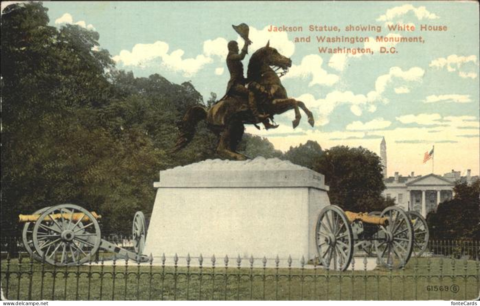 11322442 Washington DC Jackson Statue   Showing White House  - Washington DC