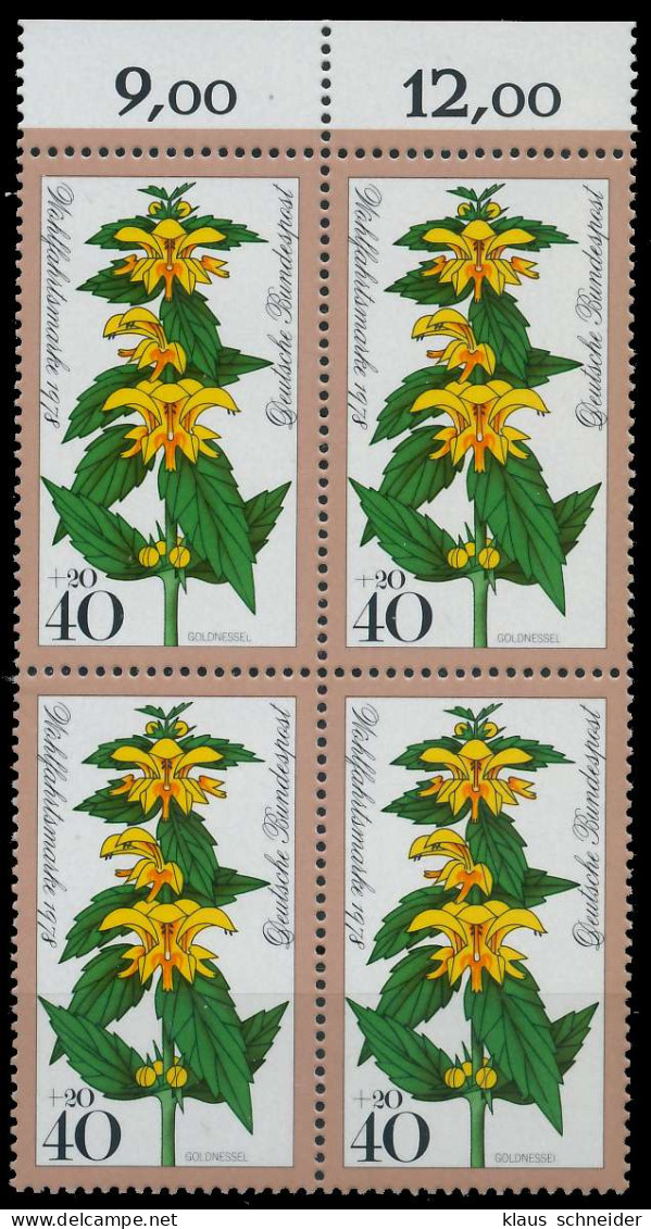 BRD BUND 1978 Nr 983 Postfrisch VIERERBLOCK ORA X636AA2 - Nuovi