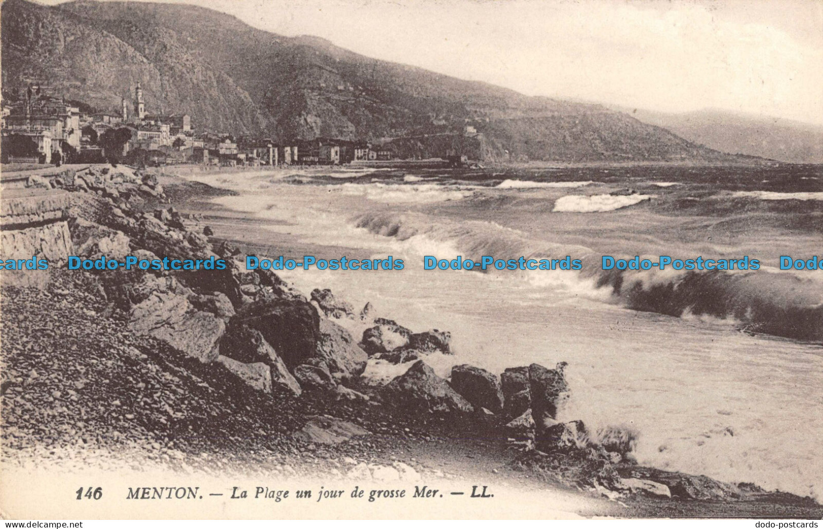 R089094 Menton. La Plage Un Jour De Grosse Mer. LL. Levy Fils - Monde