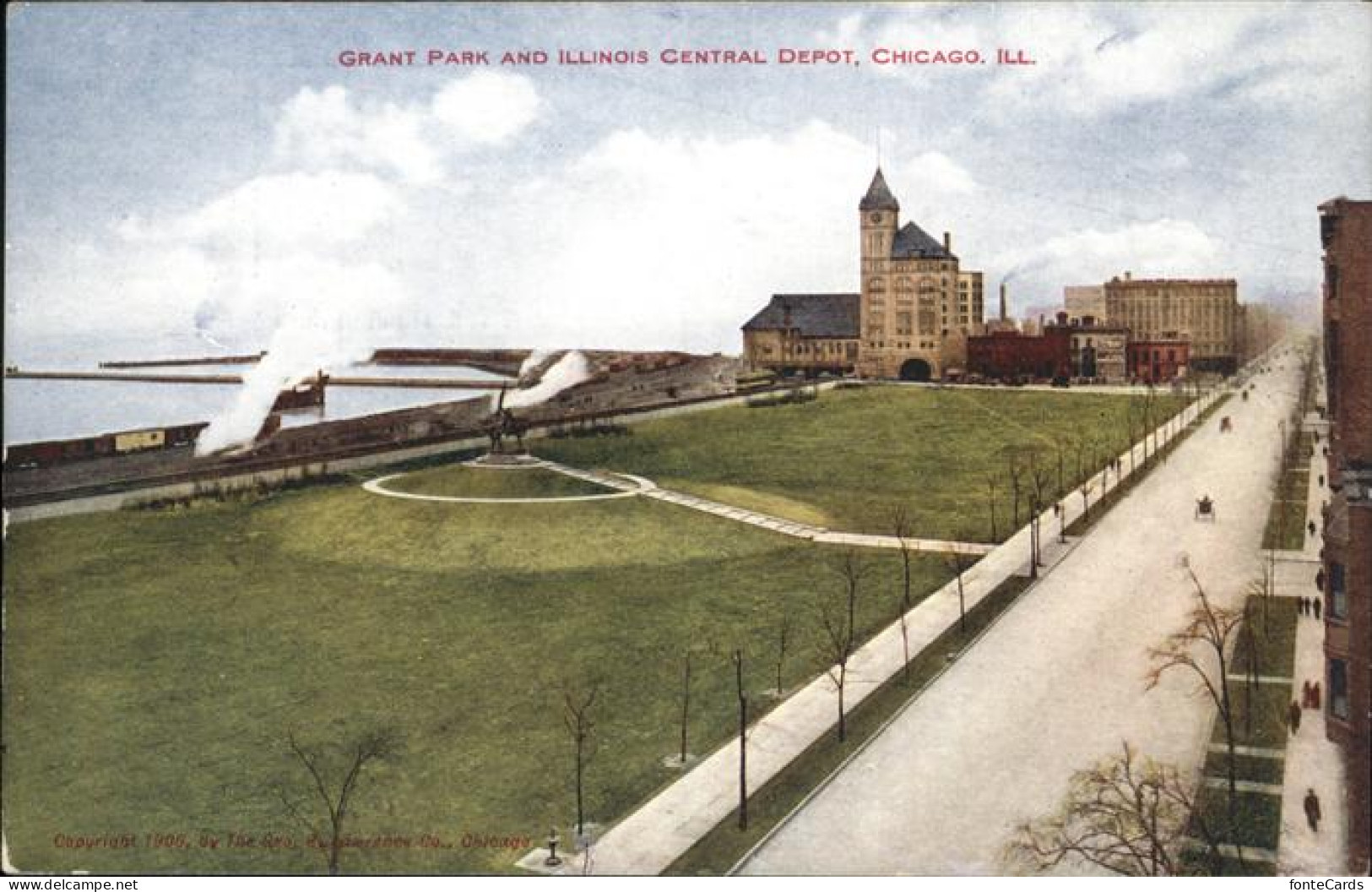 11322356 Chicago_Illinois Grant Park And Illinois Central Depot - Sonstige & Ohne Zuordnung
