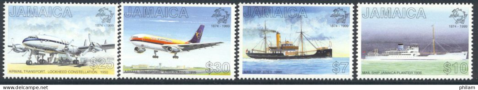 JAMAIQUE 1999 - 125ème Anniversaire De L'U.P.U. - 4 V. - Bateaux