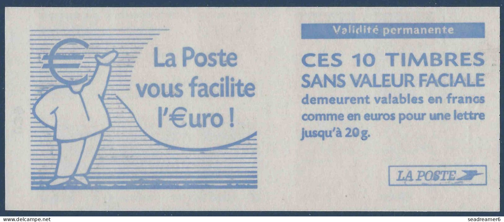 Carnet ARISTO La Poste Vous Facilite L'euro LUQUET N°3419, N° + Date + Repère Electronique Variétés Bandes à Cheval 8mm - Modernes : 1959-...