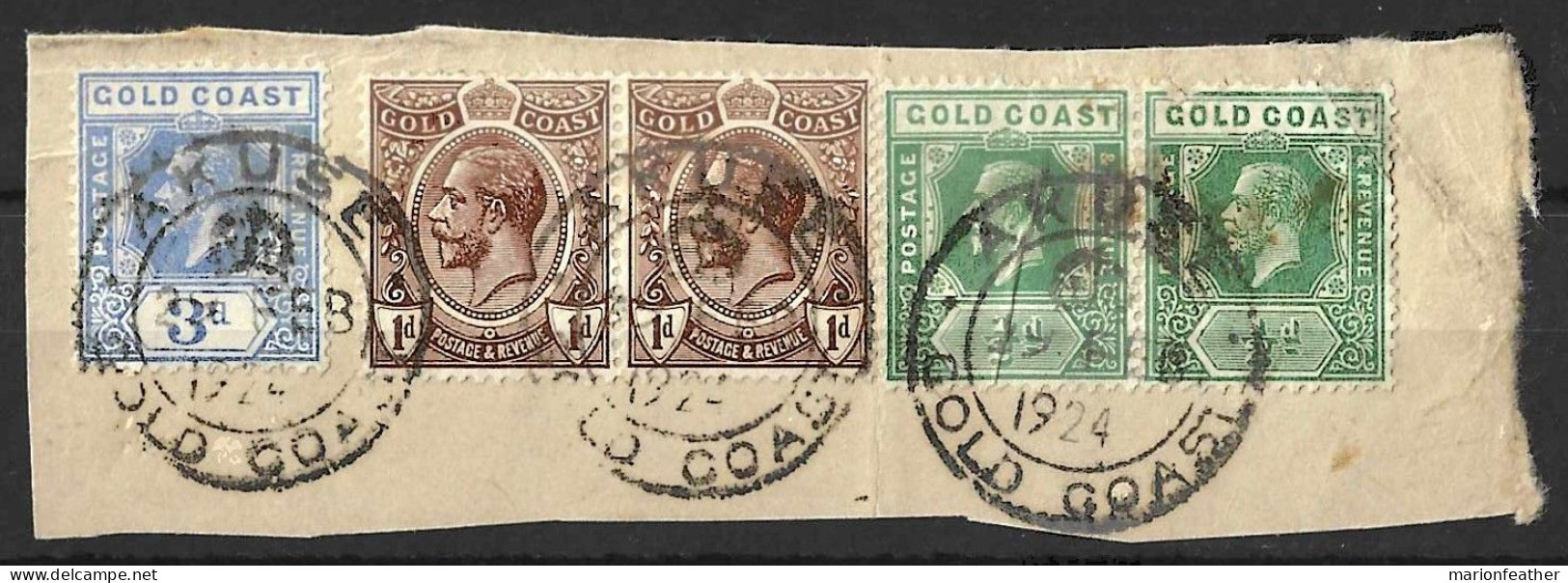 GOLD COAST.....KING GEORGE V..(1910-36.).....5 USED ON PIECE......USED....... - Goudkust (...-1957)