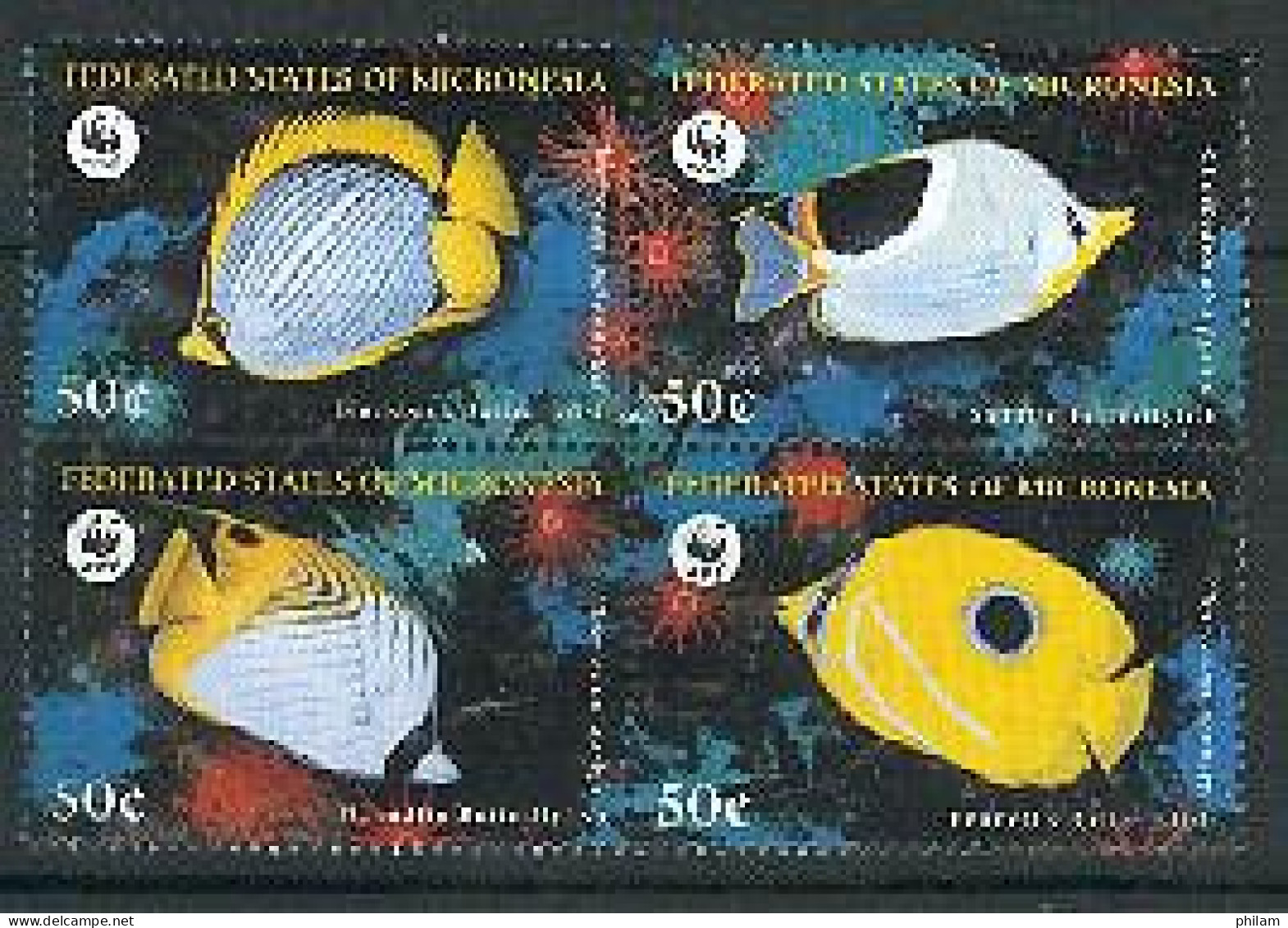 MICRONESIE 1997 - W.W.F. - Poissons Papillons - 4 V. - Micronesia