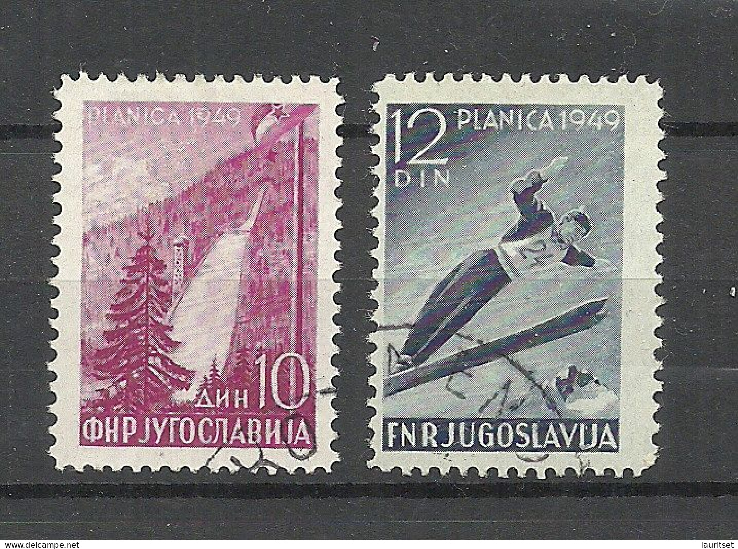 JUGOSLAVIA Jugoslawien 1949 Michel 570 - 571 Ski Sport Skispringen - Skiing