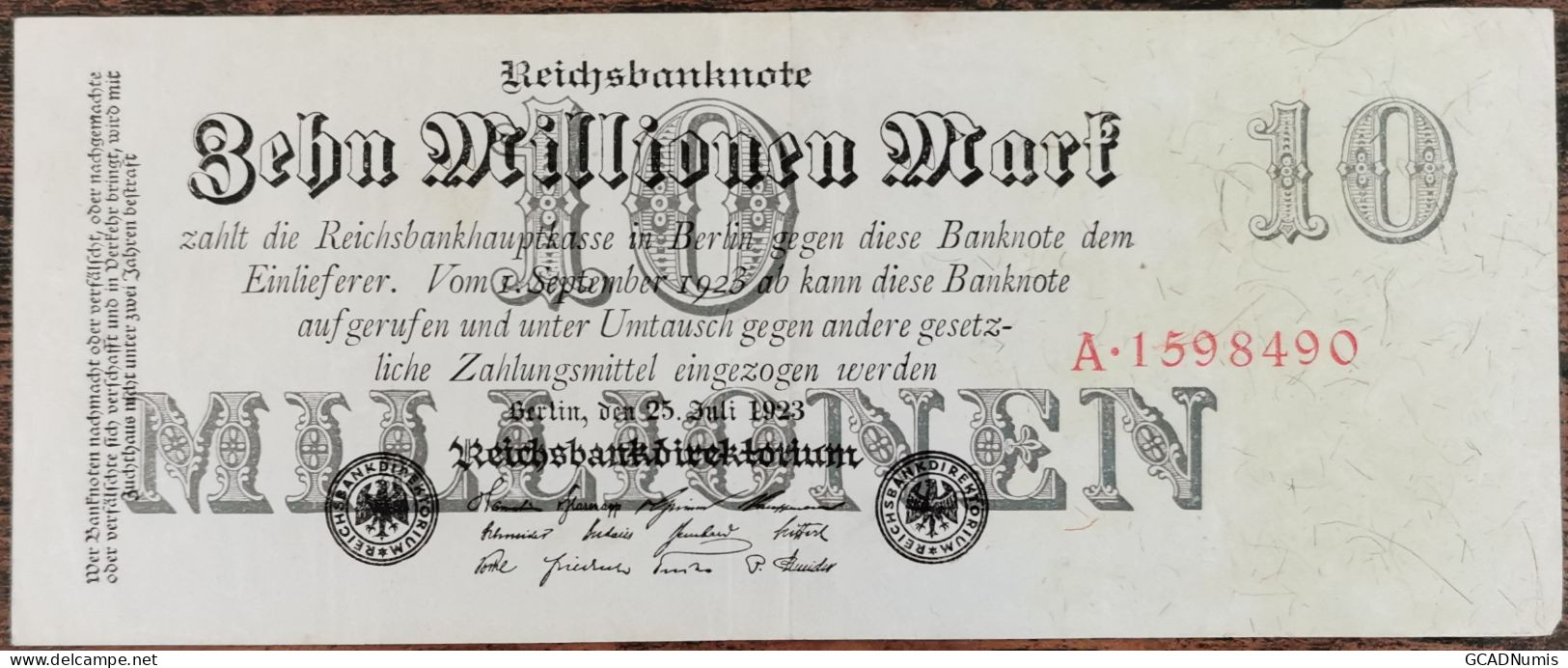 Billet Allemagne 10 Millions Mark 25 - 7 - 1923 / Reichsbanknote / 10.000.000 M - 10 Millionen Mark