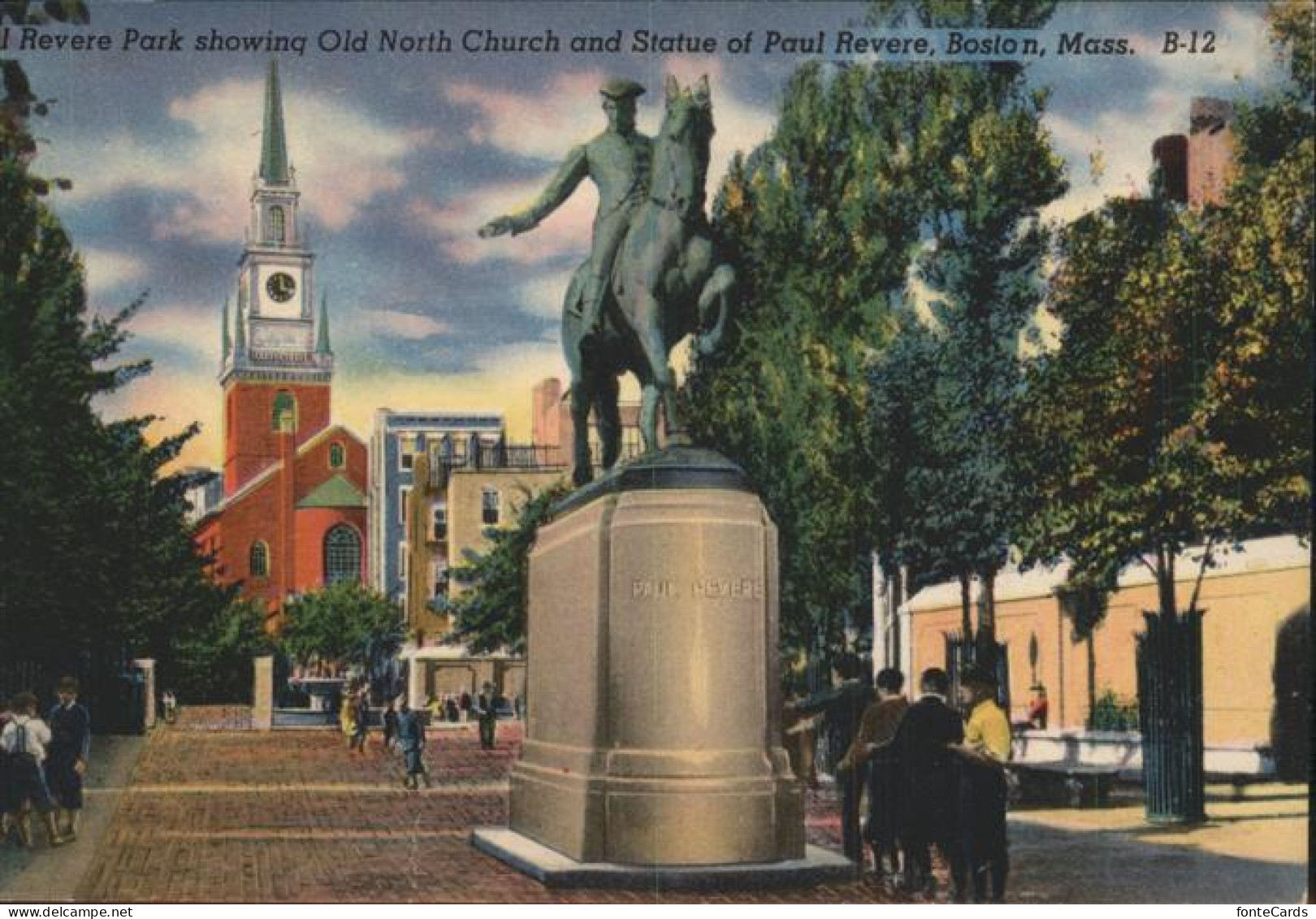 11321162 Boston_Massachusetts Statue Of Paul Revere Old North Church - Sonstige & Ohne Zuordnung