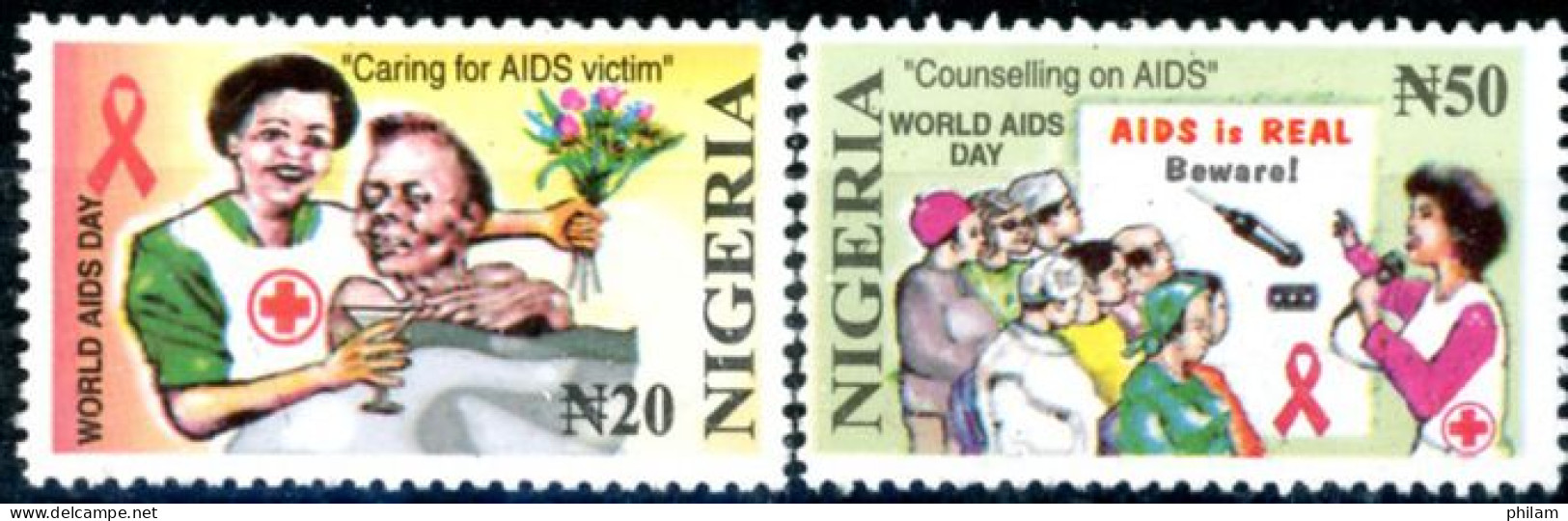 NIGERIA 2004  - Campagne Anti SIDA - 2 V. - Médecine