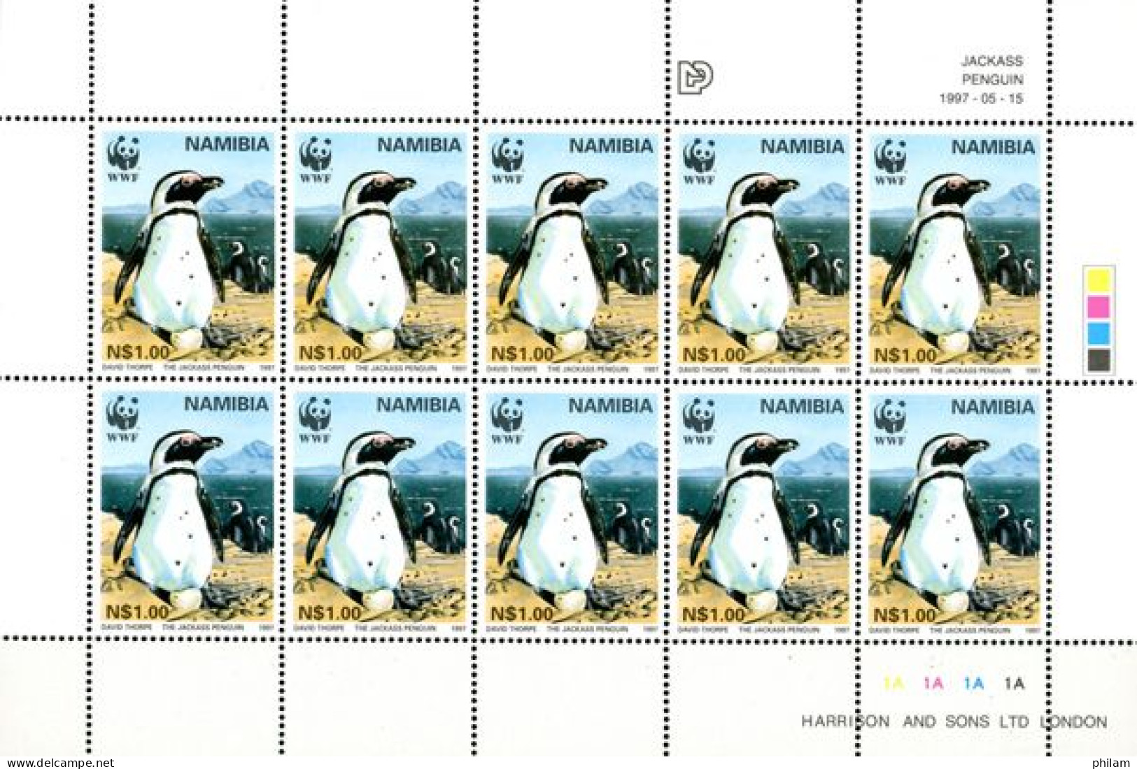 NAMIBIE 1997 - W.W.F. - Pingouin Jackass - Feuillets De 10 - Namibia (1990- ...)