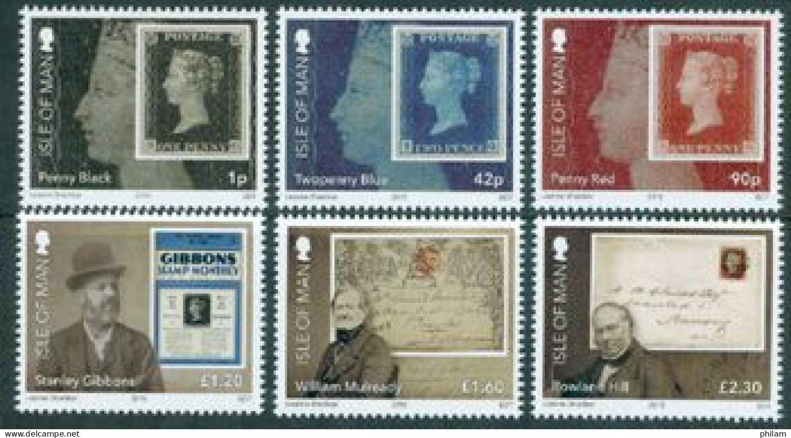 MAN 2015 - 175 Ans Du Penny Black- 6 V. - Briefmarken Auf Briefmarken