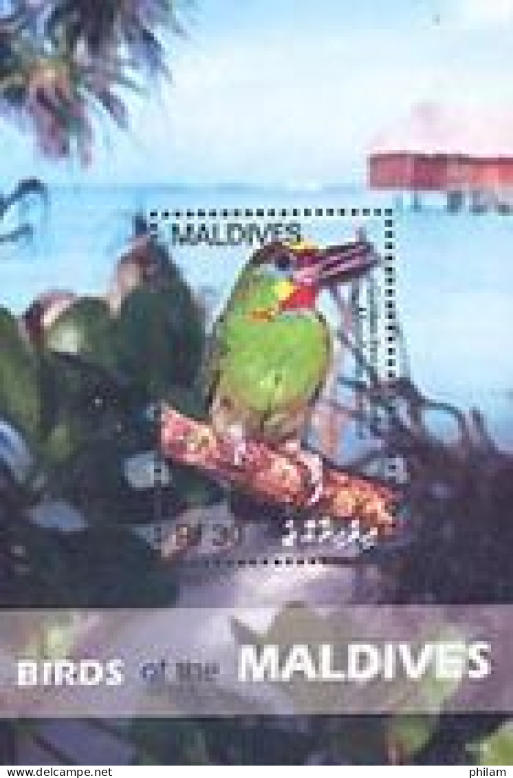 MALDIVES 2007 - Oiseaux Migrateurs - Bloc I - Golden Throated Barbet - Passereaux