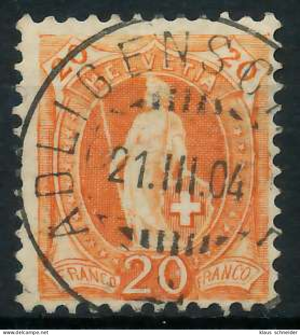 SCHWEIZ STEHENDE HELVETIA Nr 58YC Zentrisch Gestempelt X6B62B2 - Usati