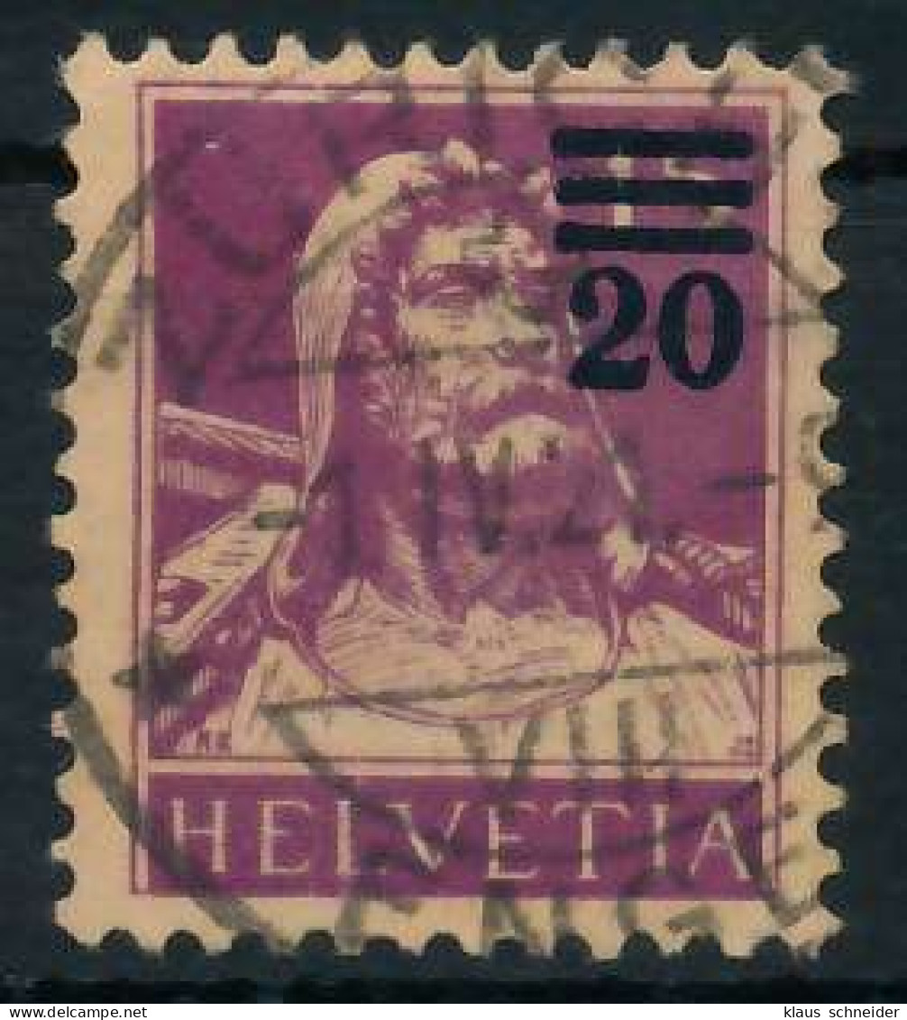 SCHWEIZ 1921 Nr 160a Zentrisch Gestempelt X6C2C8E - Gebraucht