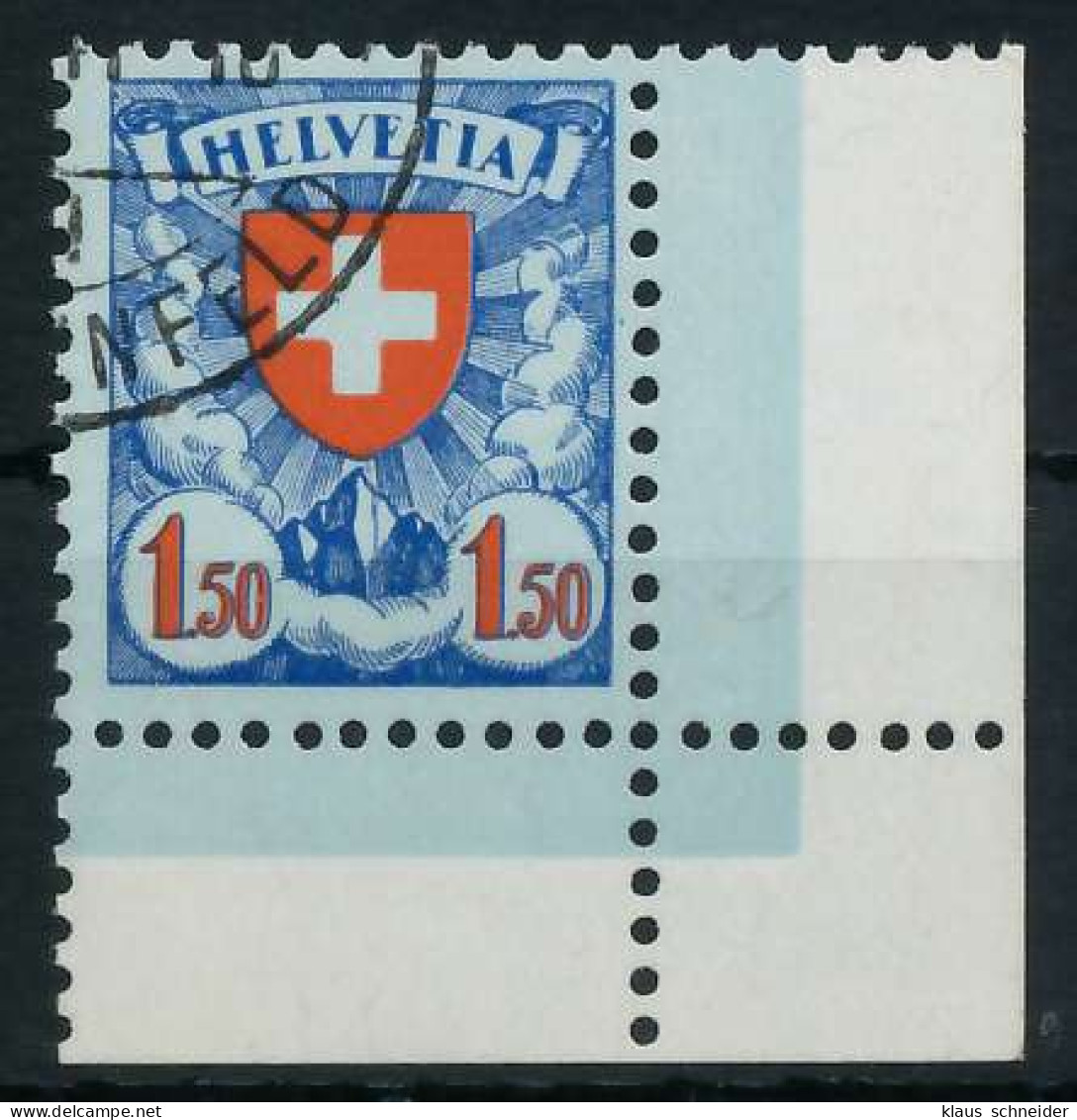 SCHWEIZ 1924 Nr 196y Gestempelt ECKE-URE Gepr. X6C2CCA - Used Stamps