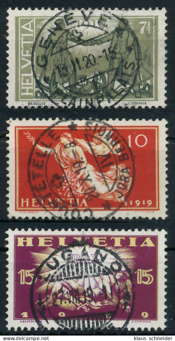 SCHWEIZ 1919 Nr 146-148 Zentrisch Gestempelt X6C2D02 - Used Stamps
